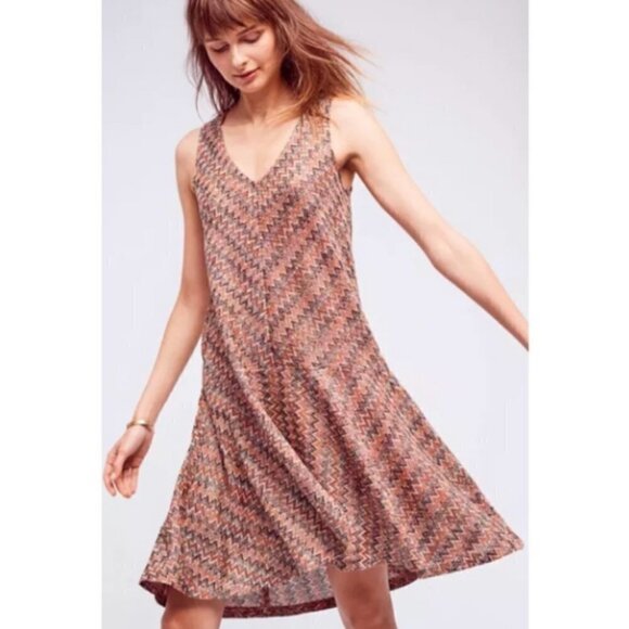 Anthropologie Maeve Swingy Chevron Westwater Dress - Picture 1 of 11